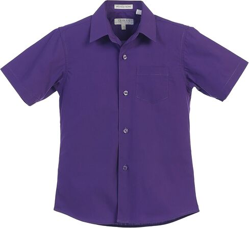 Gioberti Boy's Short Sleeve Solid Dress Shirt, Burgundy, 4 in Kuwait