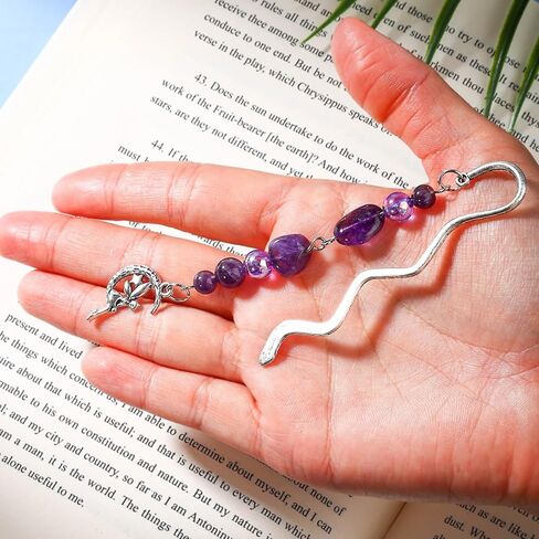 Vintage Metal Bookmark Pendant with Opal Drop Shell & Crystal Stones Bead Chain – Elegant Book Marks for Women, Men, Book Lovers, Teachers, and Girls(Silver) in Kuwait