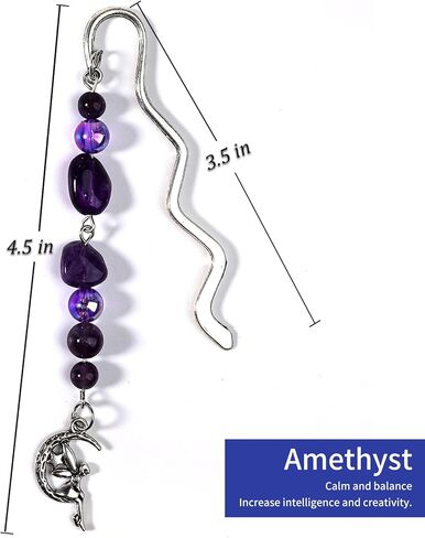 Vintage Metal Bookmark Pendant with Opal Drop Shell & Crystal Stones Bead Chain – Elegant Book Marks for Women, Men, Book Lovers, Teachers, and Girls(Silver) in Kuwait