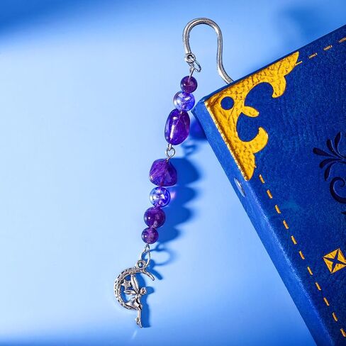 Vintage Metal Bookmark Pendant with Opal Drop Shell & Crystal Stones Bead Chain – Elegant Book Marks for Women, Men, Book Lovers, Teachers, and Girls(Silver) in Kuwait