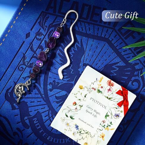 Vintage Metal Bookmark Pendant with Opal Drop Shell & Crystal Stones Bead Chain – Elegant Book Marks for Women, Men, Book Lovers, Teachers, and Girls(Silver) in Kuwait