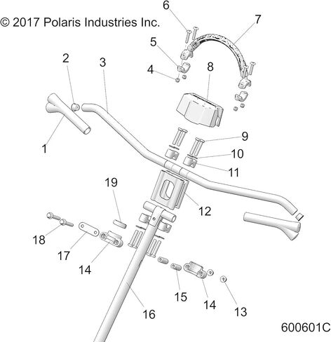 مقود Polaris Snowmobile مع غطاء فتحة، قطعة OEM الأصلية 5438662، الكمية 1 in Saudi Arabia