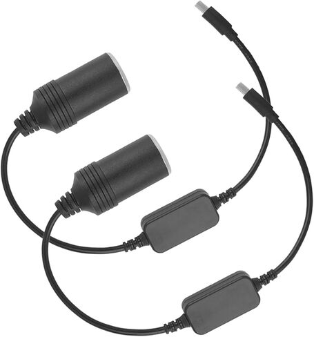 2PCS USB C to Cigarette Lighter Adapter,USB to 12V Adapter with LED Power Indicator,Durable Cigarette Lighter Socket Converter Cable Car Accessories for GPS & Dash Cams in Saudi Arabia