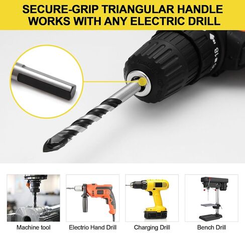 12-PCS Concrete Drill Bit Set & Masonry Drill Bit Set, Cement Drill Bits for Concrete Brick Wall, Tile Glass Ceramic, Masonry Drill Bit 1/8 to 1/2 inch Industrial Strength Carbide Cross Drill Bit Tip in Kuwait