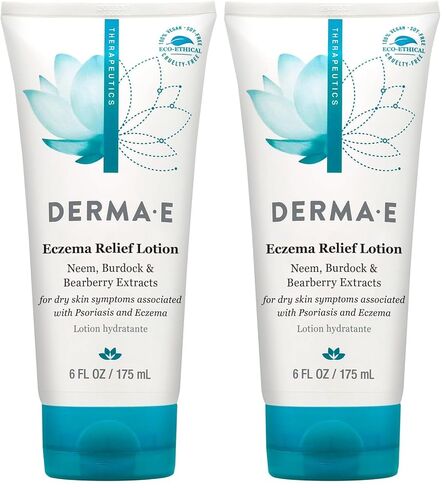 غسول تخفيف الأكزيما من DERMA-E - كريم إنقاذ حكة الجلد - كريم الأكزيما المهدئ يخفف الجلد المتقشر والمتقشر والجاف - كريم الأكزيما الموضعي والصدفية، 6 أونصة سائلة in Kuwait