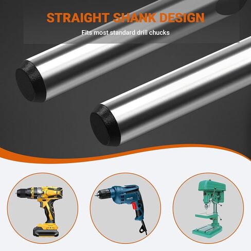 Hymnorq 3/16 Inch Black Nitride Coated High Speed Steel Jobber Length Twist Drill Bits Set of 10pcs, Fully Ground Technique, 135 Degree Split Point, for General Use in Wood Plastic and Soft Metal in Kuwait