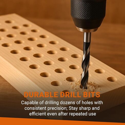 Hymnorq 3/16 Inch Black Nitride Coated High Speed Steel Jobber Length Twist Drill Bits Set of 10pcs, Fully Ground Technique, 135 Degree Split Point, for General Use in Wood Plastic and Soft Metal in Kuwait