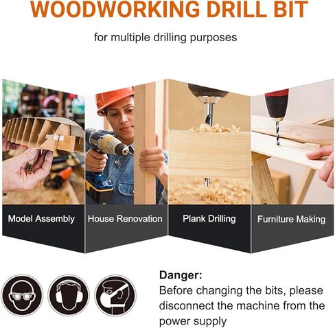 Hymnorq 3/16 Inch Black Nitride Coated High Speed Steel Jobber Length Twist Drill Bits Set of 10pcs, Fully Ground Technique, 135 Degree Split Point, for General Use in Wood Plastic and Soft Metal in Kuwait