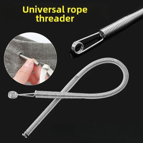 Threader Metal Loop Spring High Efficiency Compact Design for Drawstrings Elastic Cords Waistbands and Needlework, Silver in Saudi Arabia