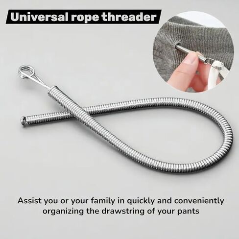 Threader Metal Loop Spring High Efficiency Compact Design for Drawstrings Elastic Cords Waistbands and Needlework, Silver in Saudi Arabia