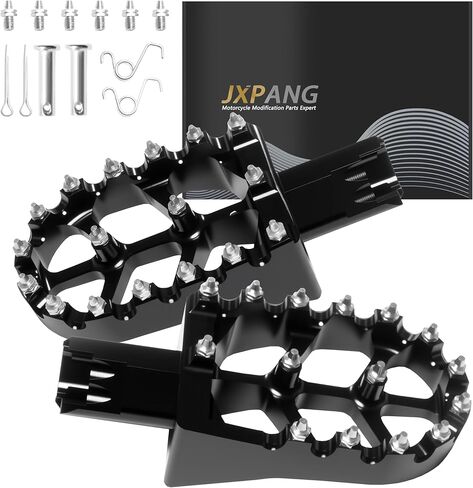 أوتاد قدم الدراجة الترابية، دواسات قدم CNC مضادة للانزلاق لـ 50cc 70cc 80cc 90cc-125cc XR50 XR70 XR110 CRF50 CRF70 CRF110 SSR CT200U KAYO SDG Apollo RFZ Pit Bike Mini Bike Foot Pegs مسند للقدمين (أسود) in Kuwait
