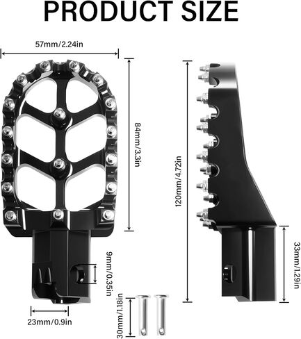 أوتاد قدم الدراجة الترابية، دواسات قدم CNC مضادة للانزلاق لـ 50cc 70cc 80cc 90cc-125cc XR50 XR70 XR110 CRF50 CRF70 CRF110 SSR CT200U KAYO SDG Apollo RFZ Pit Bike Mini Bike Foot Pegs مسند للقدمين (أسود) in Kuwait