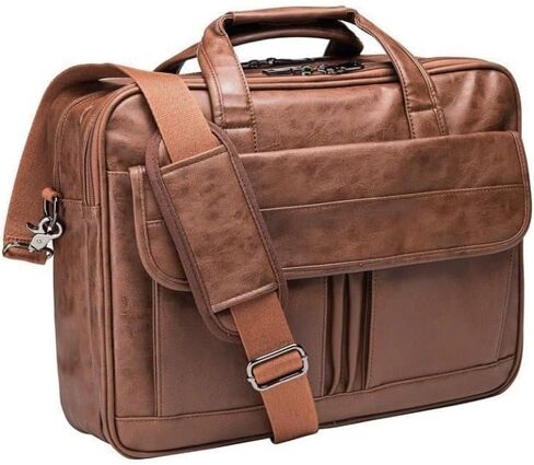 Leather Briefcases for Mens Laptop Messenger Bags Large Computer Shoulder Bag Satchel Bag for Office Business Travel in Saudi Arabia