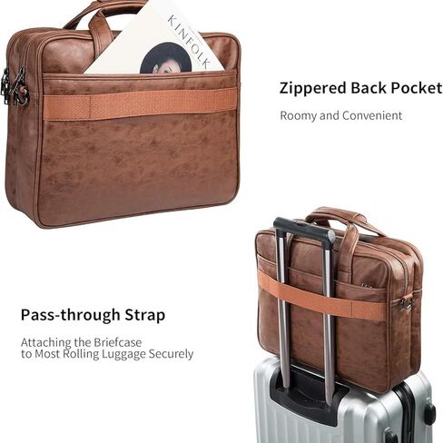 Leather Briefcases for Mens Laptop Messenger Bags Large Computer Shoulder Bag Satchel Bag for Office Business Travel in Saudi Arabia