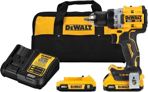 DEWALT 20V MAX XR Cordless Drill/Driver Kit, Brushless, Compact, with 2 Batteries and Charger (DCD800D2) in Kuwait