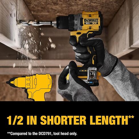 DEWALT 20V MAX XR Cordless Drill/Driver Kit, Brushless, Compact, with 2 Batteries and Charger (DCD800D2) in Kuwait