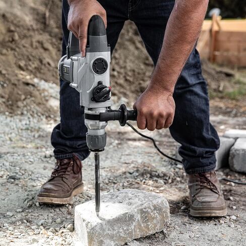 XtremepowerUS Deluxe 1200w Electric Rotary Hammer SDS Plus Drill Swivel Adjustable Handle Drilling Chisel Flat Bit w/Carrying Case in Saudi Arabia