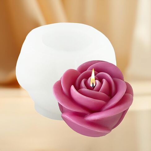 Rose Candle Mold Rose Flower Candle Silicone Molds Roses Resin Casting Molds for Candles Making Home Decorate Mold Aromatherapy Gypsum Candles Clay Craft in Saudi Arabia