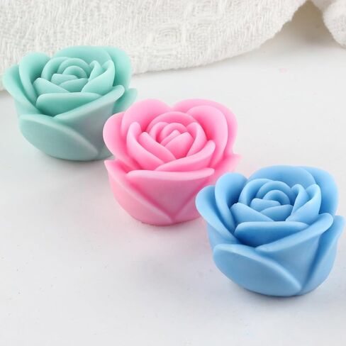 Rose Candle Mold Rose Flower Candle Silicone Molds Roses Resin Casting Molds for Candles Making Home Decorate Mold Aromatherapy Gypsum Candles Clay Craft in Saudi Arabia