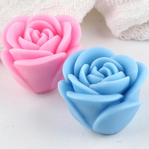 Rose Candle Mold Rose Flower Candle Silicone Molds Roses Resin Casting Molds for Candles Making Home Decorate Mold Aromatherapy Gypsum Candles Clay Craft in Saudi Arabia