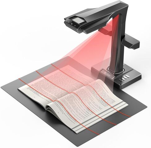 CZUR ET16 Plus Advanced Book & Document Scanner, 2nd Gen Auto-Flatten&Deskew Tech, 16MP Camera, Capture A3, 186 Languages OCR, Convert to PDF/Searchable PDF/Word/Tiff/Excel, Run On Windows&MacOS in Kuwait