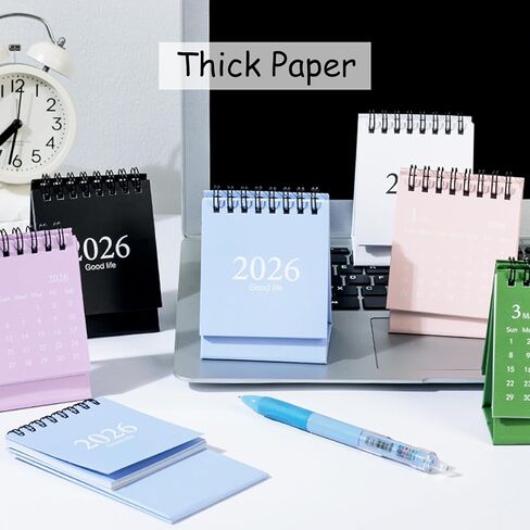 تقويم مكتبي صغير لعام 2026، تقويم شهري قائم بأسلوب بسيط للعام الجديد، 3.9 بوصة × 3 بوصة - أبيض (من يناير 2026 إلى يوليو 2027) in Kuwait