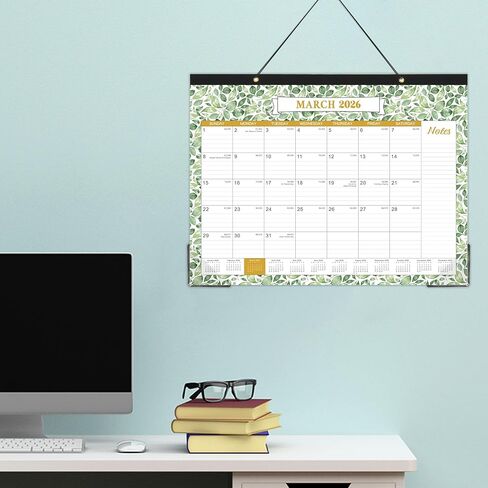 2026 Desk Calendar - Large Desk Calendar 2026, 22" x 17", Jan. 2026 - Dec. 2026, 12 Months Planning, Large Ruled Blocks, Tear Off Design, 2 Corner Protectors & 2 Hanging Hooks in Saudi Arabia