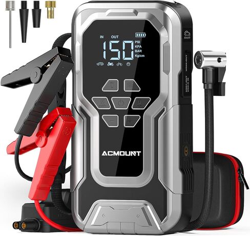 Acmount Car Jump Starter, 5000A Peak Car Battery Jump Starter (All Gas/10.0L Diesel Engine), 12V Portable Car Jump Starter Battery Pack with 3" LCD Display, USB Quick Charge and LED Light in Kuwait
