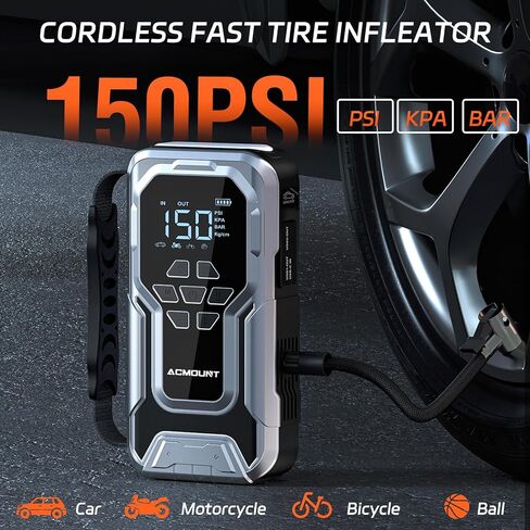 Acmount Car Jump Starter, 5000A Peak Car Battery Jump Starter (All Gas/10.0L Diesel Engine), 12V Portable Car Jump Starter Battery Pack with 3" LCD Display, USB Quick Charge and LED Light in Kuwait