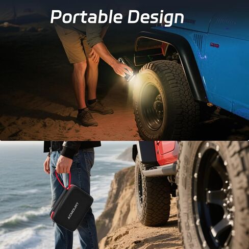 Acmount Car Jump Starter, 5000A Peak Car Battery Jump Starter (All Gas/10.0L Diesel Engine), 12V Portable Car Jump Starter Battery Pack with 3" LCD Display, USB Quick Charge and LED Light in Kuwait