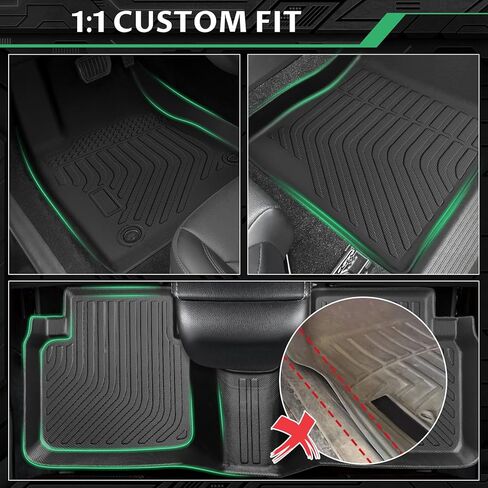 Floor Mats for Honda Accord 2008 2009 2010 2011 2012(Gas ONLY), NOT for Coupe, Custom Fit Accord LX LX-S EX EX-L LX-P SE LX Premium Floor Mats, TPE All Weather Protection Waterproof Cargo Liner in Kuwait