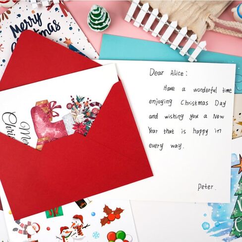 Christmas Card Set with Envelopes & Stickers - Assorted Warm Designs (Reindeer, Santa, Tree) for Sending Holiday Greetings, Seasonal Greeting Cards​ (Christmas Tree) in Saudi Arabia