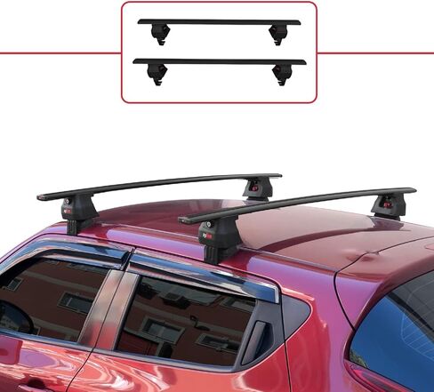 Compatible with Nissan Juke (F15) 2010-2019 ACE-4 Car Roof Rack Cross Bar Black Aluminium 2 Bars in Saudi Arabia