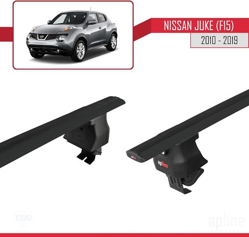 Compatible with Nissan Juke (F15) 2010-2019 ACE-4 Car Roof Rack Cross Bar Black Aluminium 2 Bars in Saudi Arabia