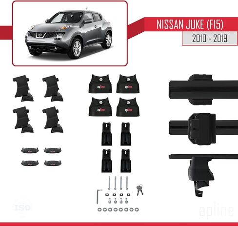 Compatible with Nissan Juke (F15) 2010-2019 ACE-4 Car Roof Rack Cross Bar Black Aluminium 2 Bars in Saudi Arabia