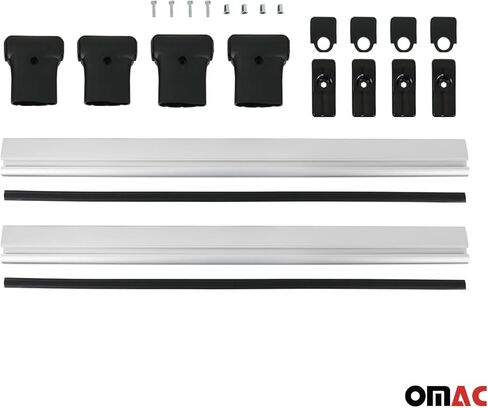 OMAC سقف الرف القضبان المتقاطعة لسيارة جيب شيروكي 2014-2023 قابلة للقفل 165 رطل من الألومنيوم الأسود 2 قطعة تناسب حاملات البضائع كاياك كانو دراجة على الجليد in Kuwait