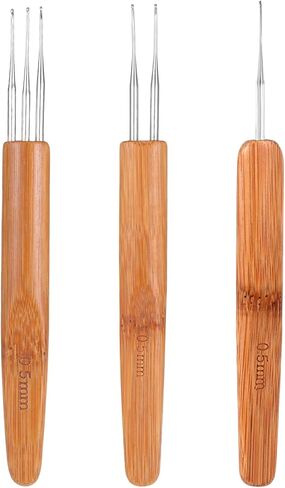 3 Pcs Dreadlocks Crochet Hooks for Hair, 0.5 mm Hair Crochet Hook Dreadlocks Crochets Needle Multifunctional Locking Tool for Dreads, Interlocking Tool for Locs Braid Craft in Saudi Arabia