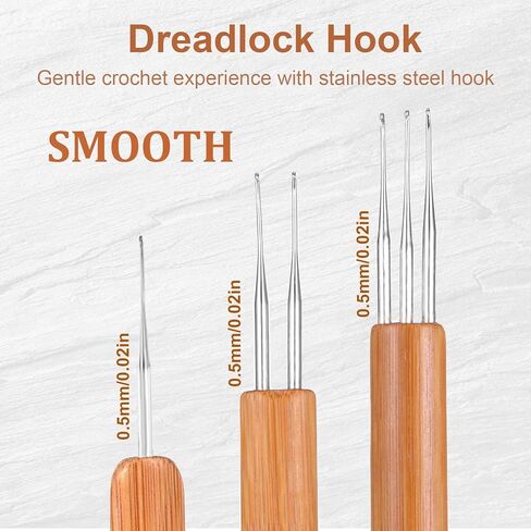 3 Pcs Dreadlocks Crochet Hooks for Hair, 0.5 mm Hair Crochet Hook Dreadlocks Crochets Needle Multifunctional Locking Tool for Dreads, Interlocking Tool for Locs Braid Craft in Saudi Arabia
