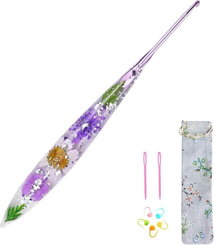 5 قطع من خطافات الكروشيه، خطاف كروشيه مريح مع مقابض بلاستيكية زهرية، خطاف كروشيه انزلاقي ناعم أطول للأيدي المصابة بالتهاب المفاصل، والمبتدئين، ومجموعة كروشيه احترافية لعيد الميلاد والعام الجديد in Kuwait