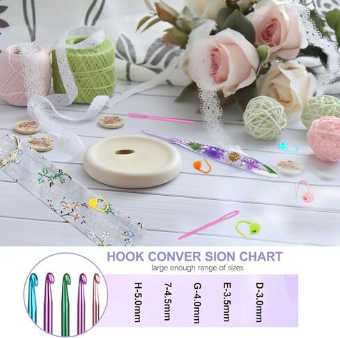 5 قطع من خطافات الكروشيه، خطاف كروشيه مريح مع مقابض بلاستيكية زهرية، خطاف كروشيه انزلاقي ناعم أطول للأيدي المصابة بالتهاب المفاصل، والمبتدئين، ومجموعة كروشيه احترافية لعيد الميلاد والعام الجديد in Kuwait