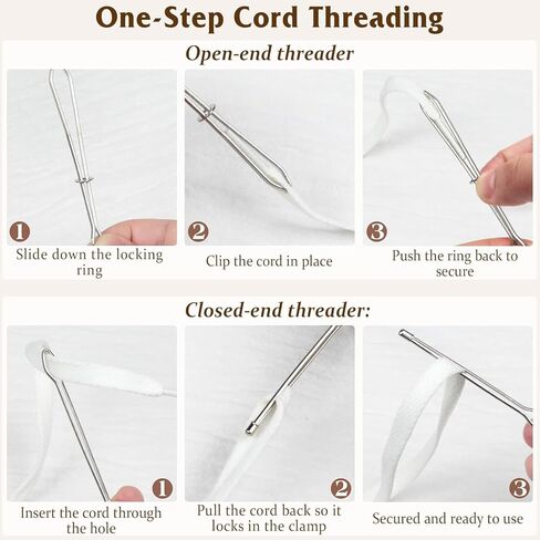4Pcs/2Set Stainless Steel Bodkin Drawstring Threader Set – Metal Tweezers & Clips for Quick DIY Rope Insertion in Sweatpants, Hoodies & Swim Trunks (8.2+6.5cm) in Saudi Arabia