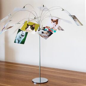 Mollytek Desktop Photo Holder With Clips Postcard Gift Card Picture Display Stand Decor Photo Tree Stand for Table Display Willow Tree Design with Plated Wire and 16 Photo Metal Clips (Silver)