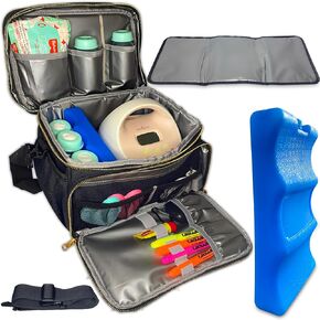 Iaksut Breast Pump Bag - Breast Milk Cooler Travel Bag, Pumping Bag, Diaper Tote Bag, Pumping Bag for Work, Breast Pump Bag with Cooler Ice Pack, Compatible with Spectra S1, S2