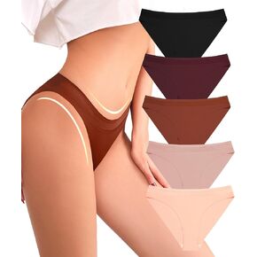 Zoelizece No Show Bikini Underwear for Women, Soft Breathable Seamless Panties, Hi Cut Panties for Women