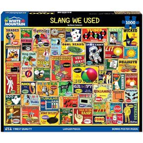 White Mountain Slang We Used Jigsaw Puzzles 1000 Pieces for Adults Children Grandparents Fun Collage Puzzles for Family