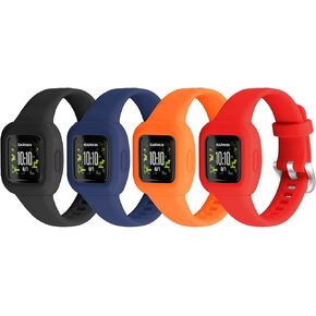 Vanet 4 عبوات متوافقة مع أحزمة Garmin Vivofit Jr 3 للأطفال، أربطة رياضية من السيليكون الناعم قابلة للتنفس قابلة للتعديل بديلة للفتيات والأولاد