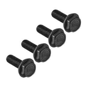 uxcell M6x17mm Hex Flange Bolts Left Hand Thread 8.8 Grade Carbon Steel Black 4pcs