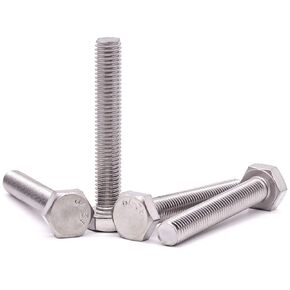 M8-1.25 x 30mm Stainless Steel Hex Bolts, 304 Stainless Steel 18-8, Hex Drive, Full Thread, Coarse Thread UNC, Plain Finish, 15 PCS