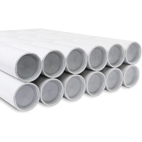 MagicWater Supply Mailing Tube 2 in x 6 in White - 12 Pack - for Shipping and Storage of Posters, Arts, Crafts, and Documents