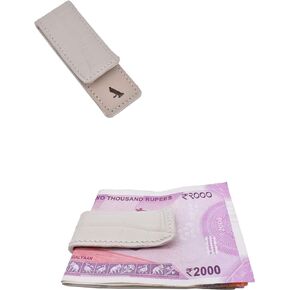 Adamis Leather Money Clip Wallet for Credit, Business Cards Holder for Men Slim Design Front Pocket Strong And Modern Look Multipurpose Card Clip, 7 cm, Beige